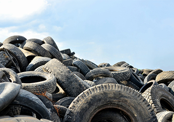 A pile of used tires